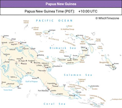 papua new guinea time zone map
